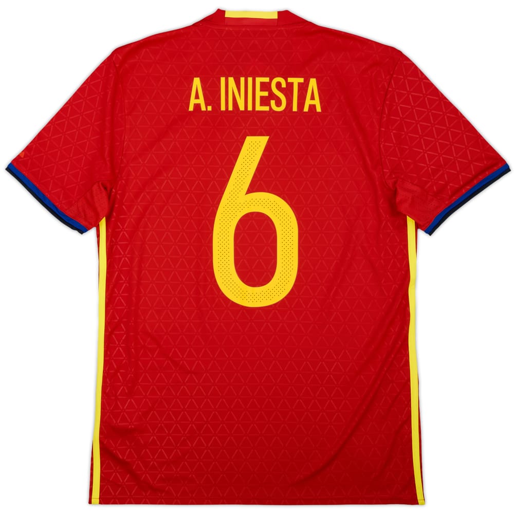 2016-17 Spain Home Shirt A. Iniesta #6 (M)