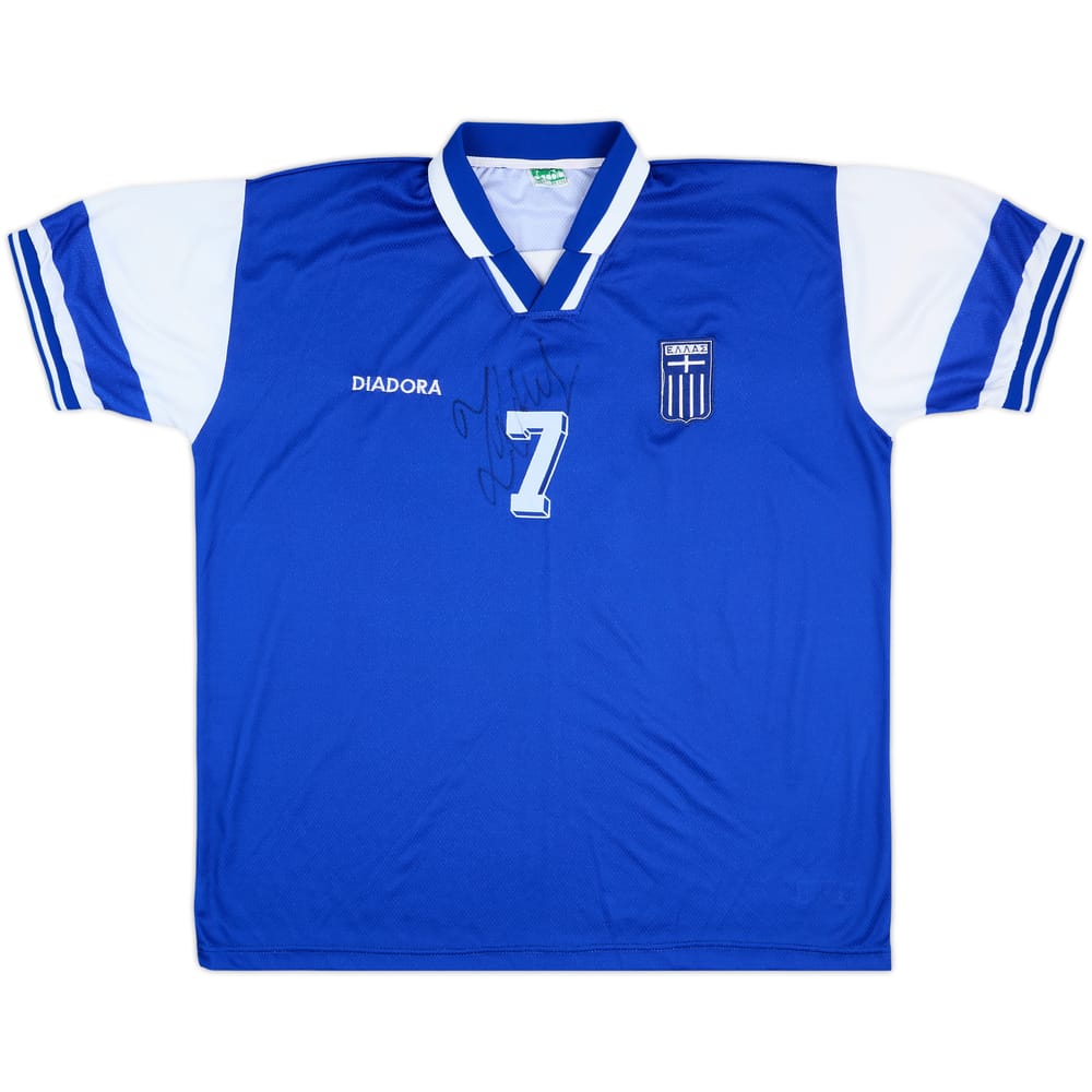 1997 Greece Match Issue Signed Home Shirt #7 (Zagorakis)