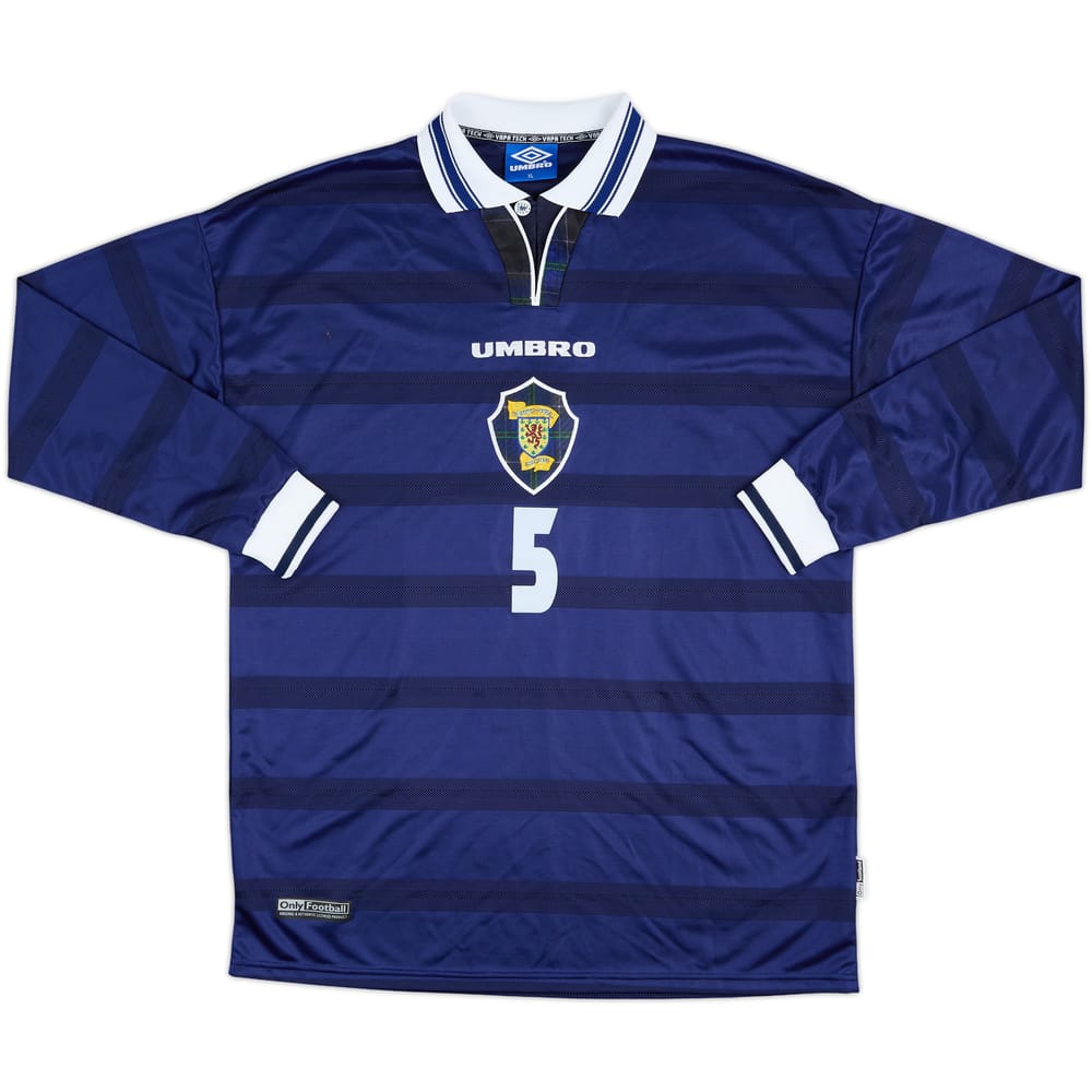 1998-00 Scotland Match Issue Home L/S Shirt #5 (Elliott)