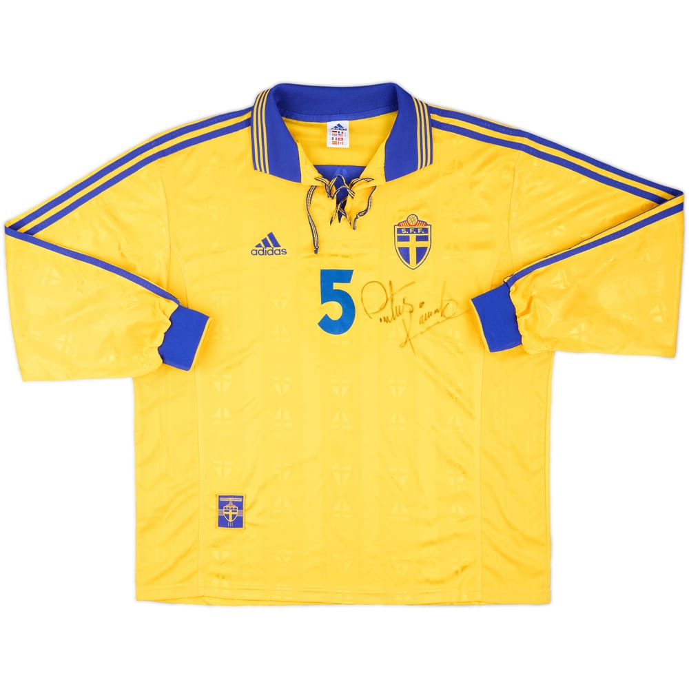 1998-99 Sweden Match Issue Signed Home L/S Shirt #5 (Kaamark)