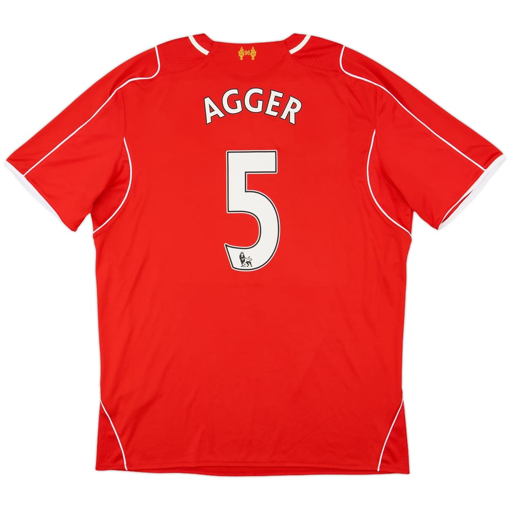 2014-15 Liverpool Home Shirt Agger #5 - 5/10 - (XXL)