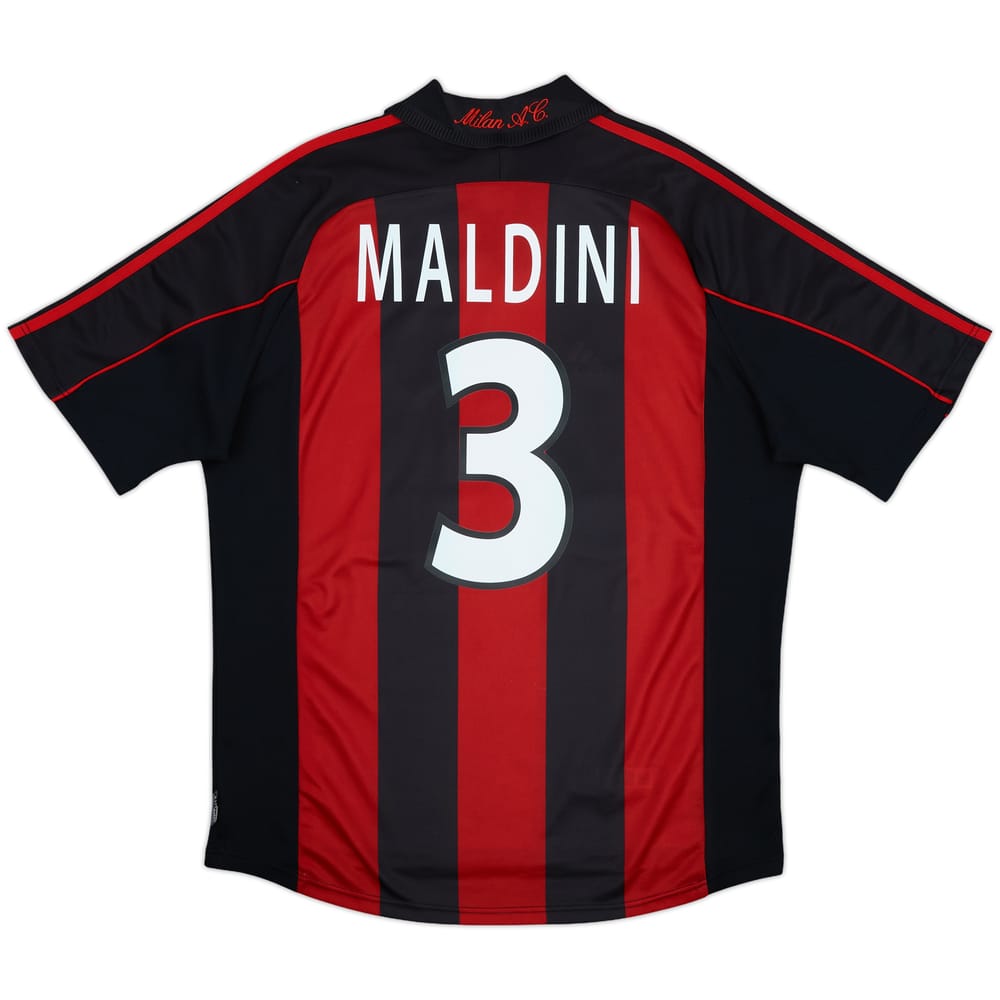 2000-02 AC Milan Home Shirt Maldini #3 - 8/10 - (L)