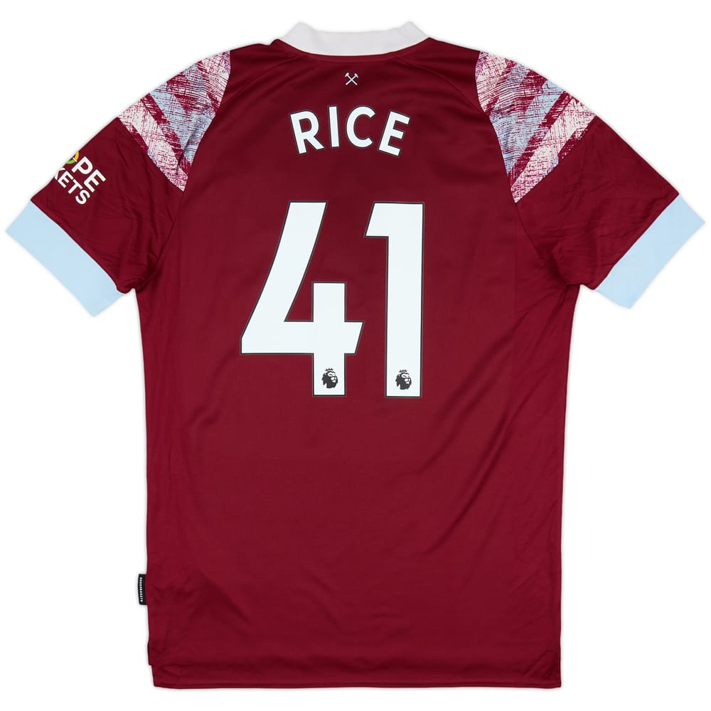 2022-23 West Ham Home Shirt Rice #41 - 6/10 - (M)