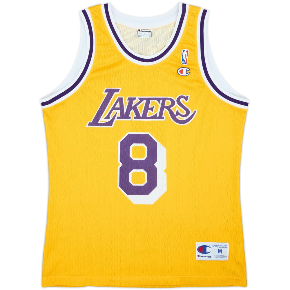1996-99 LA Lakers Bryant #8 Champion Home Jersey - 9/10 - (M)