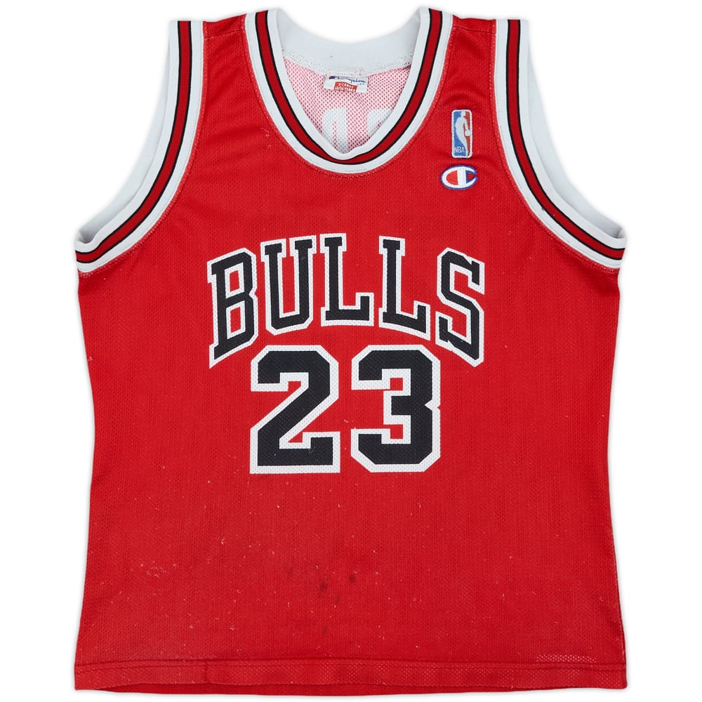 1991-98 Chicago Bulls Jordan #23 Champion Away Jersey - 5/10 - (XL.Boys)