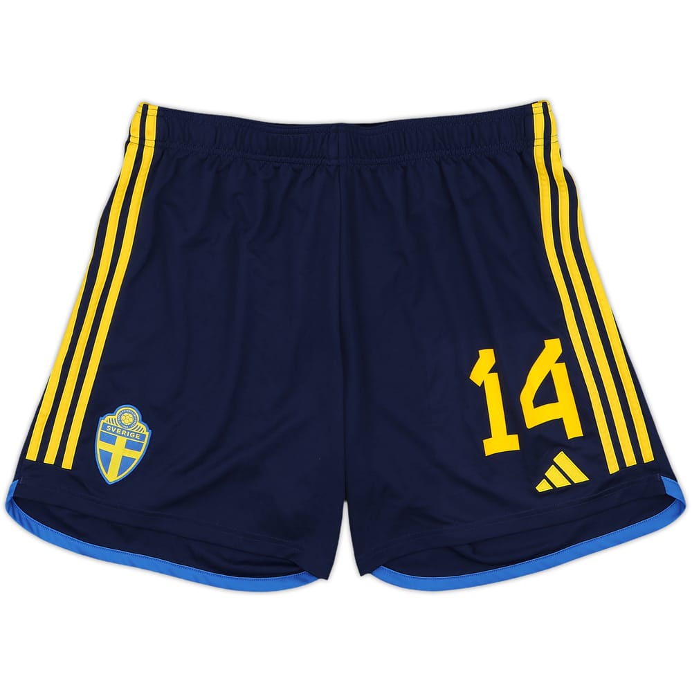 2022-23 Sweden Home Shorts #14 - 9/10 - (XL)
