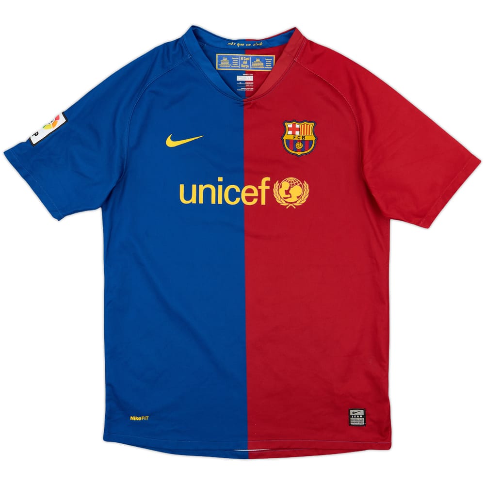 2008-09 Barcelona Home Shirt - 9/10 - (XL.Boys)