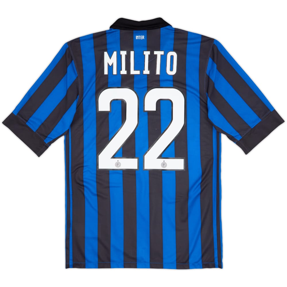 2011-12 Inter Milan Home Shirt Milito #22 - 7/10 - (S)