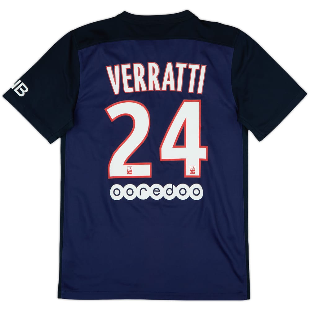 2015-16 Paris Saint-Germain Home Shirt Veratti #6 - 7/10 - (S)