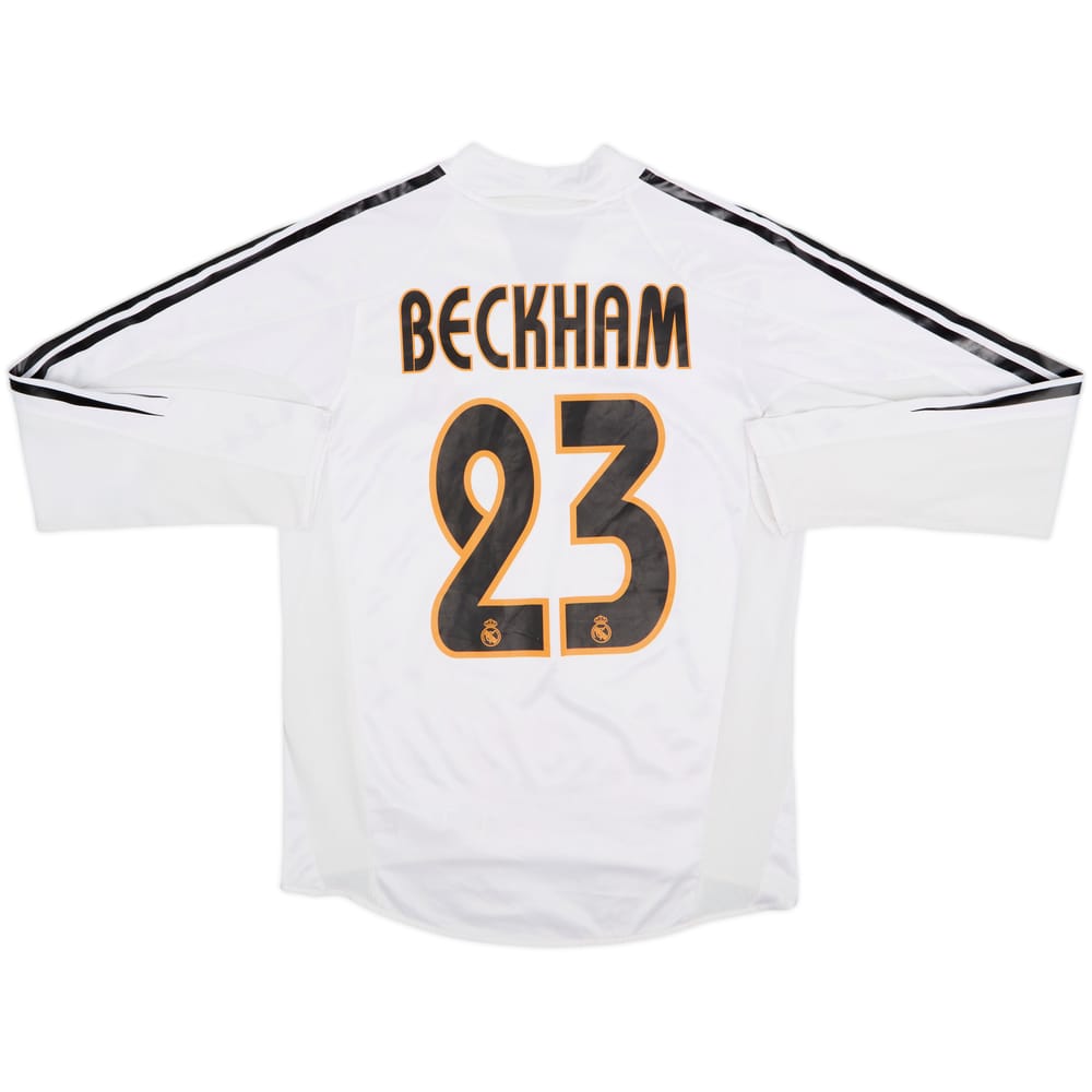 2004-05 Real Madrid Home L/S Shirt Beckham #23 - 5/10 - (S)