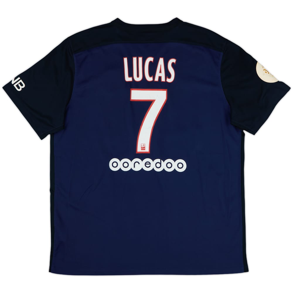 2016-17 Paris Saint-Germain Home Shirt Lucas #7 - 5/10 - (XL)