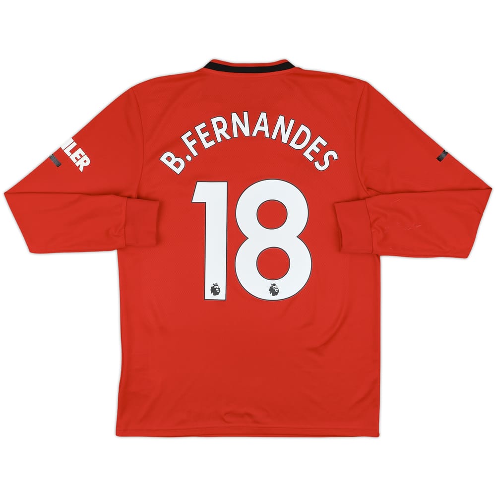 2019-20 Manchester United Home L/S Shirt B.Fernandes #18 - 6/10 - (M)