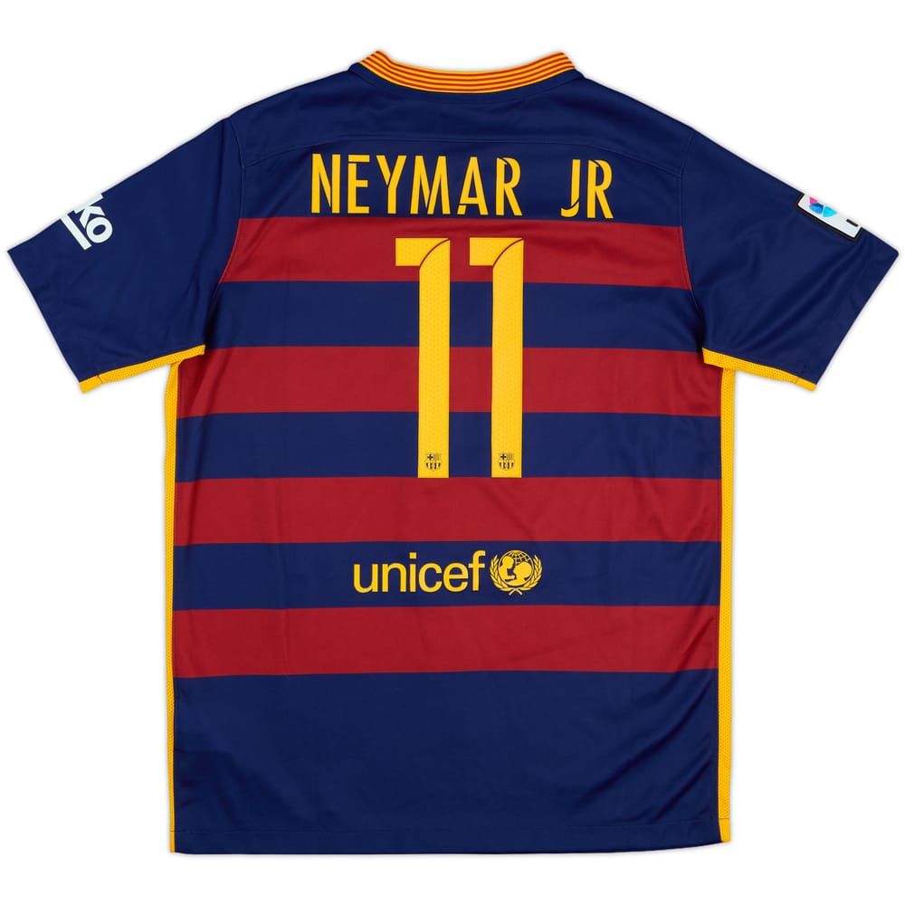 2015-16 Barcelona Home Shirt Neymar Jr #11 - 8/10 - (XL.Boys)