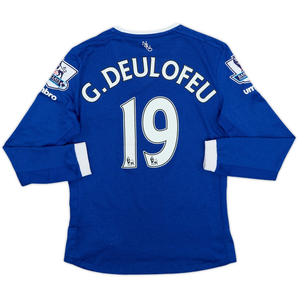 2015-16 Everton Home L/S Shirt Deulofeu #19 - 6/10 - (S.Boys)