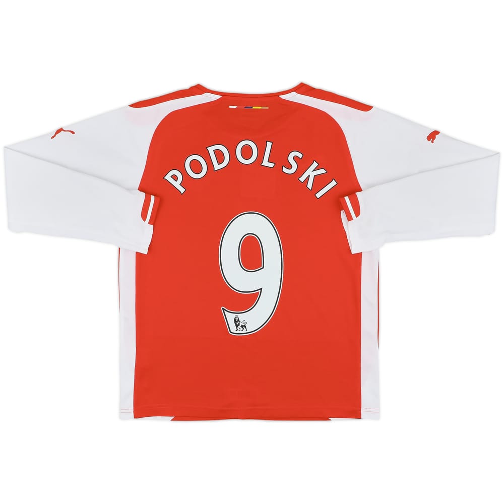 2014-15 Arsenal Home L/S Shirt Podolski #9 - 8/10 - (L.Boys)