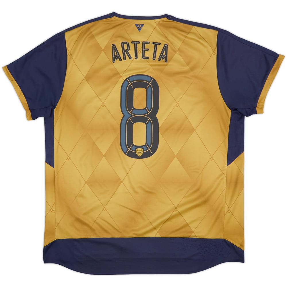 2015-16 Arsenal Away Shirt Arteta #8 - 7/10 - (XXL)