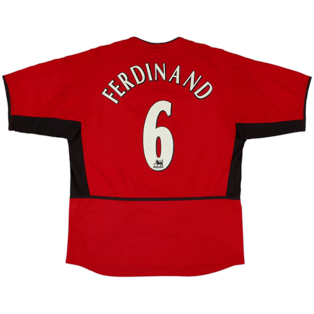 2002-04 Manchester United Home Shirt Ferdinand #6 - 8/10 - (L)