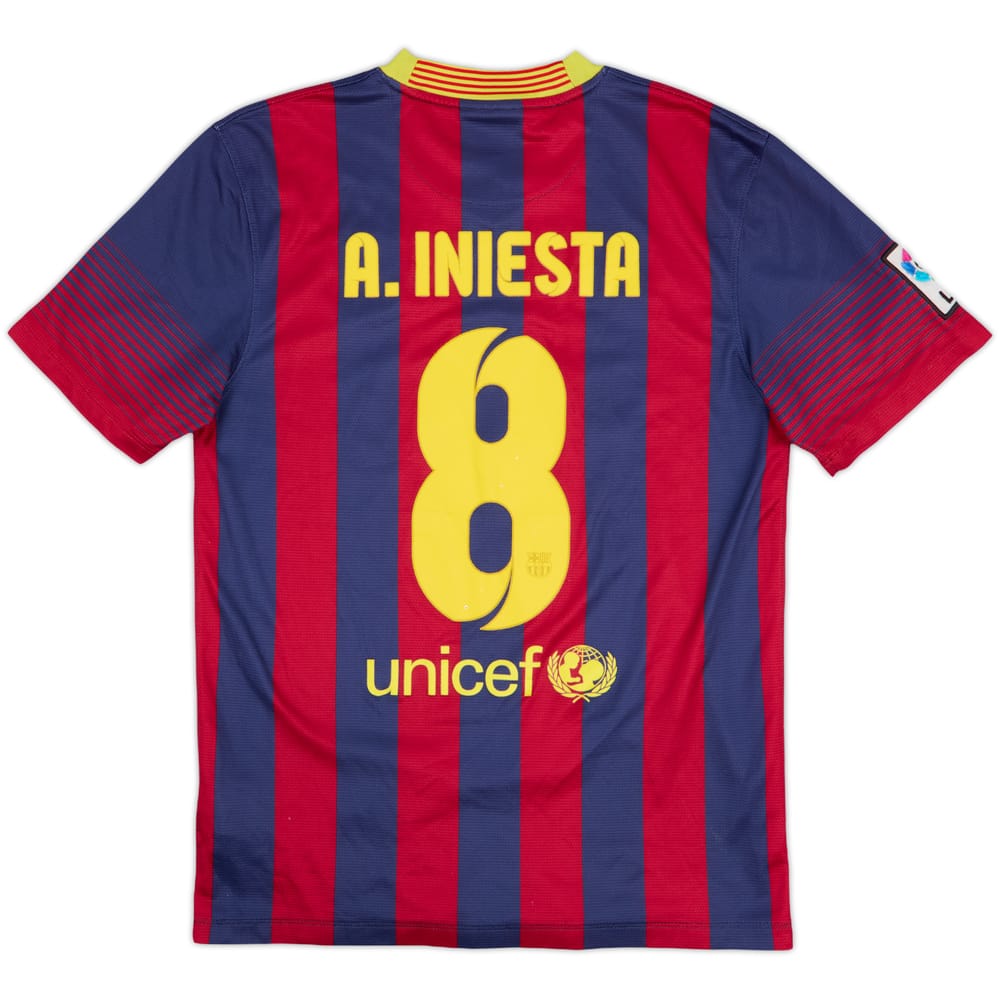 2013-14 Barcelona Home Shirt A. Iniesta #8 - 6/10 - (S)