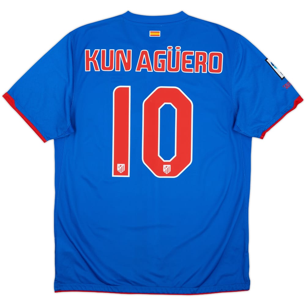 2010-11 Atletico Madrid Away Shirt Kun Aguero #10 - 8/10 - (L)