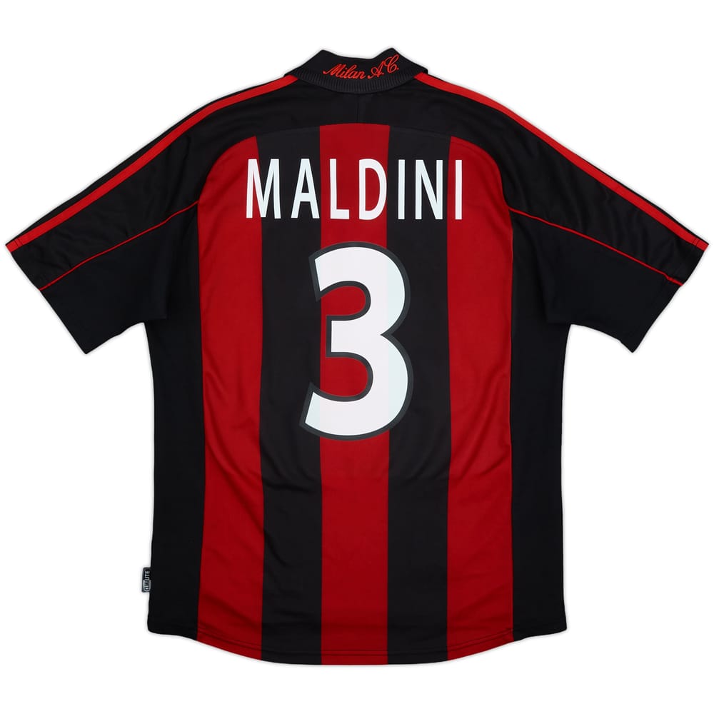 2000-02 AC Milan Home Shirt Maldini #3 - 9/10 - (M)
