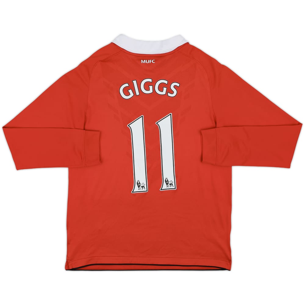 2010-11 Manchester United Home L/S Shirt Giggs #11 - 7/10 - (XL.Boys)