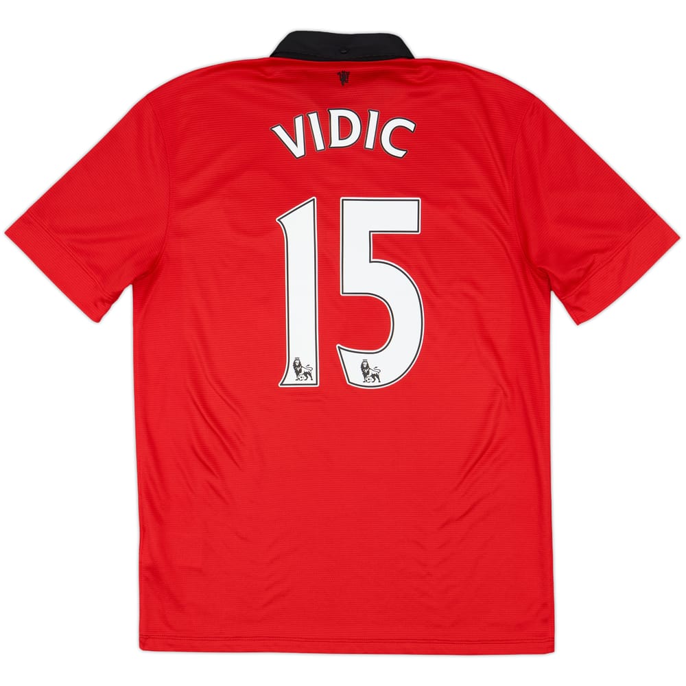 2013-14 Manchester United Home Shirt Vidic #15 - 8/10 - (M)