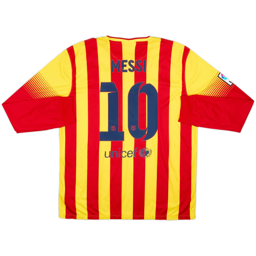 2013-15 Barcelona Away L/S Shirt Messi #10 (XL)