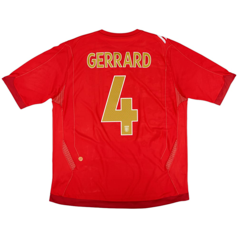 2006-08 England Away Shirt Gerrard #4 - 6/10 - (XL)