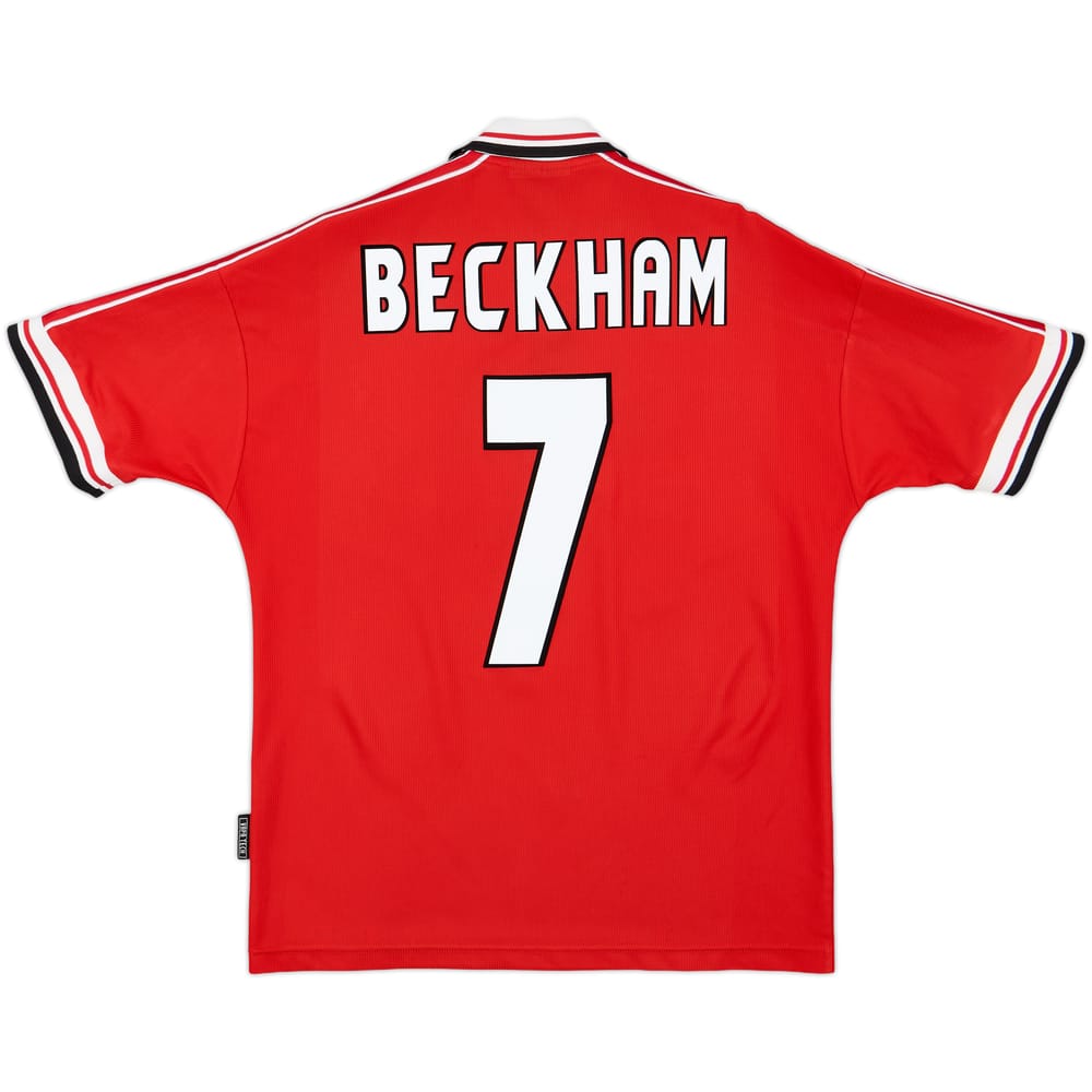 1998-00 Manchester United Home Shirt Beckham #7 - 8/10 - (M)