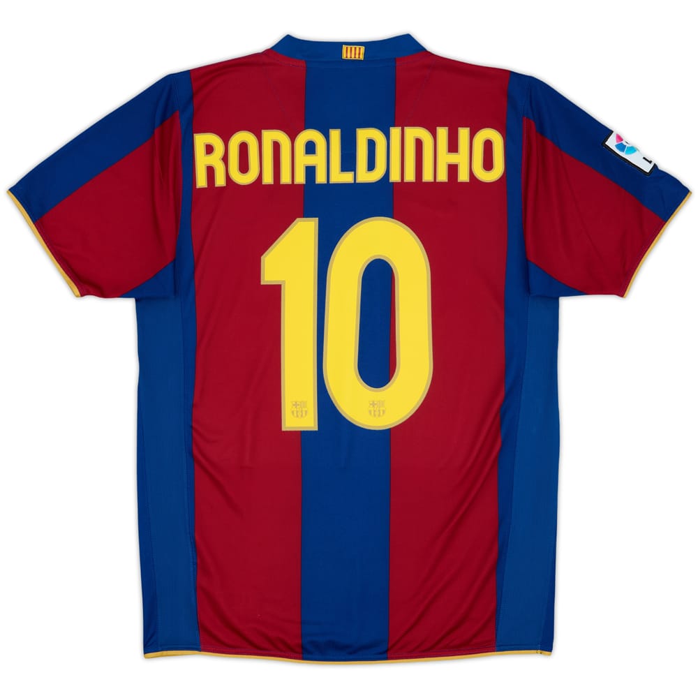 2007-08 Barcelona Home Shirt Ronaldinho #10 - 8/10 - (M)