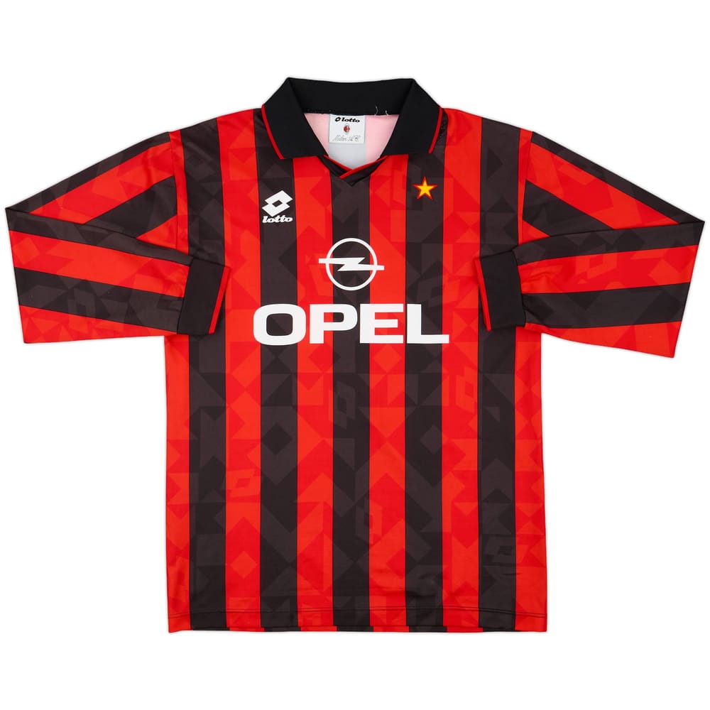 1994-95 AC Milan Home L/S Shirt - 8/10 - (L)