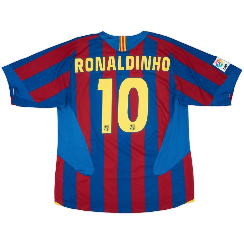 2005-06 Barcelona Home Shirt Ronaldinho #10 - 7/10 - (XXL)
