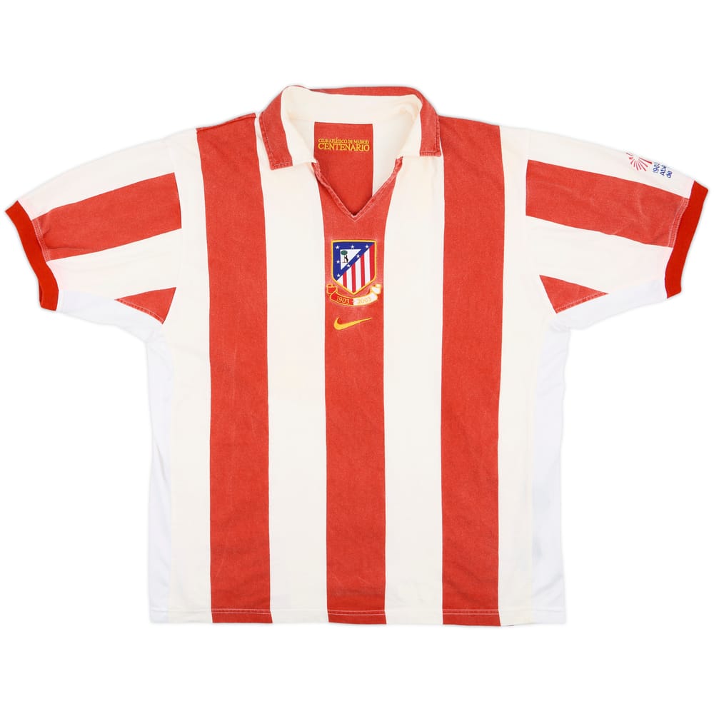 2003-04 Atletico Madrid Centenary Home Shirt - 5/10 - (L)