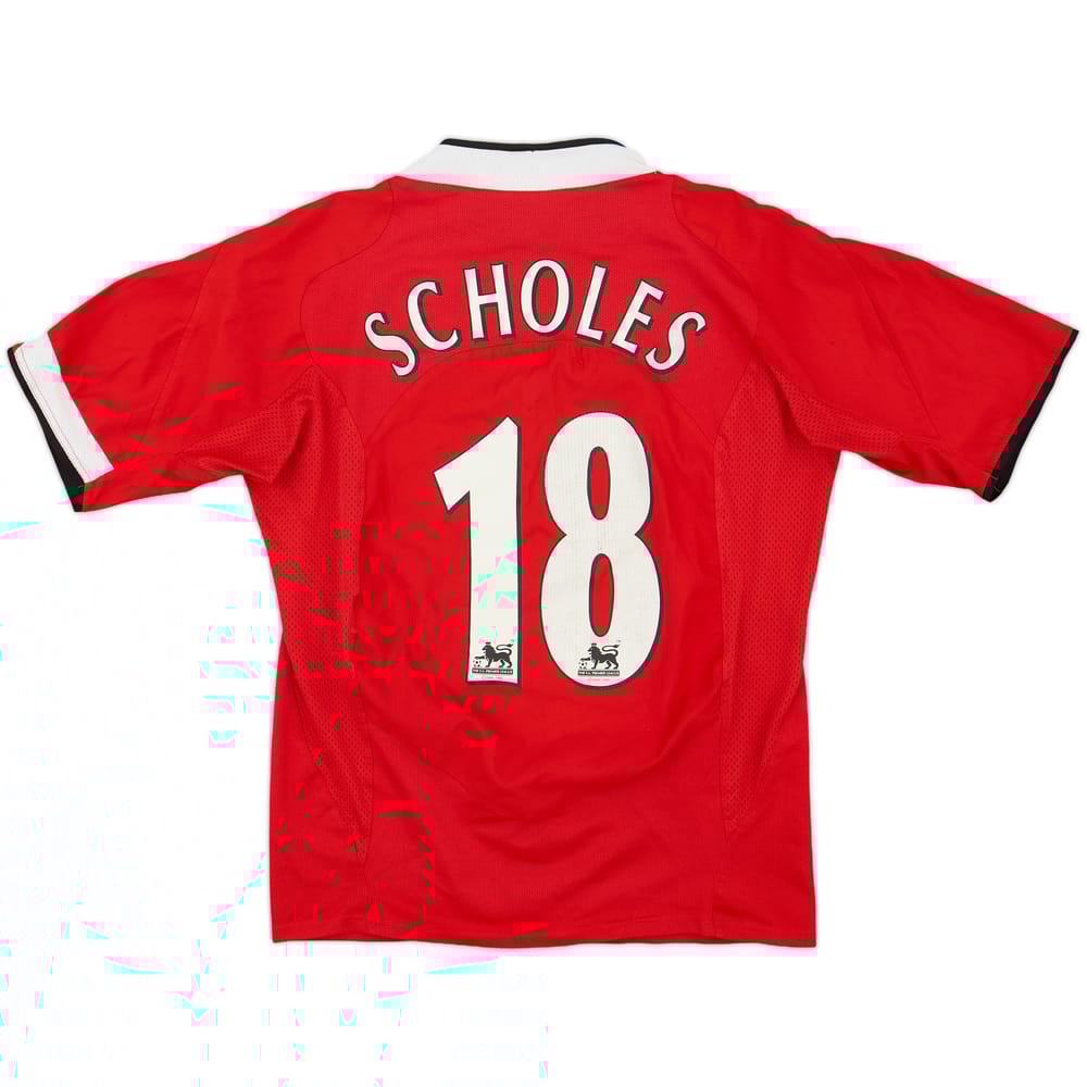 2004-06 Manchester United Home Shirt Scholes #18 - 7/10 - (S)