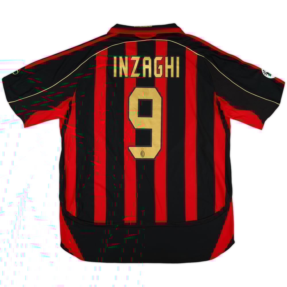 2006-07 AC Milan Home Shirt Inzaghi #9 - 6/10 - (XL)