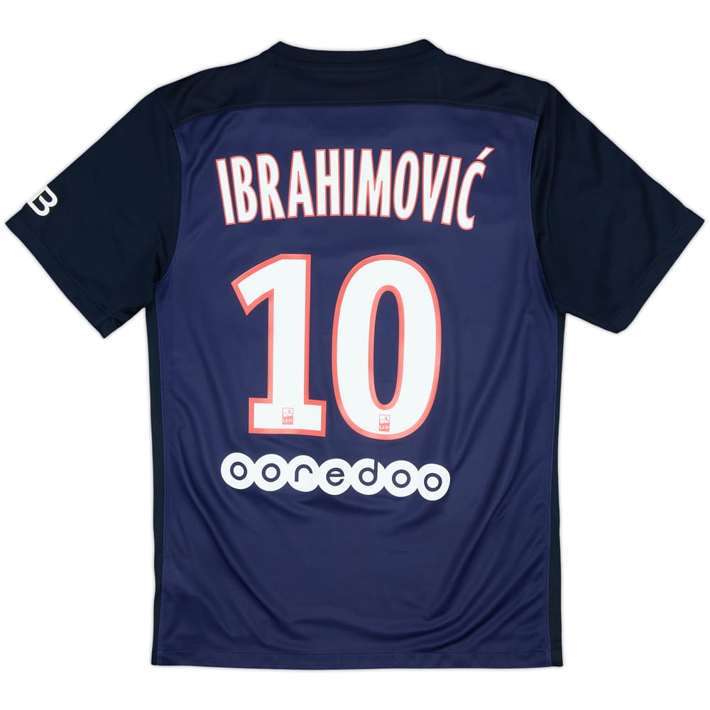 2015-16 Paris Saint-Germain Home Shirt Ibrahimovic #10 - 8/10 - (S)