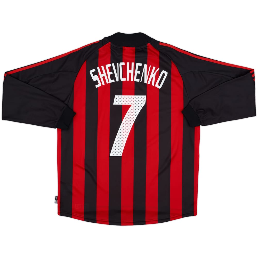 2002-03 AC Milan Home L/S Shirt Shevchenko #7 - 9/10 - (L)
