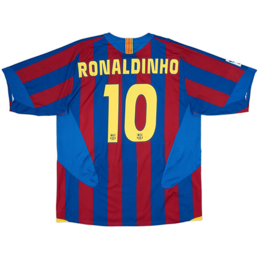 2005-06 Barcelona Home Shirt Ronaldinho #10 - 7/10 - (XL)