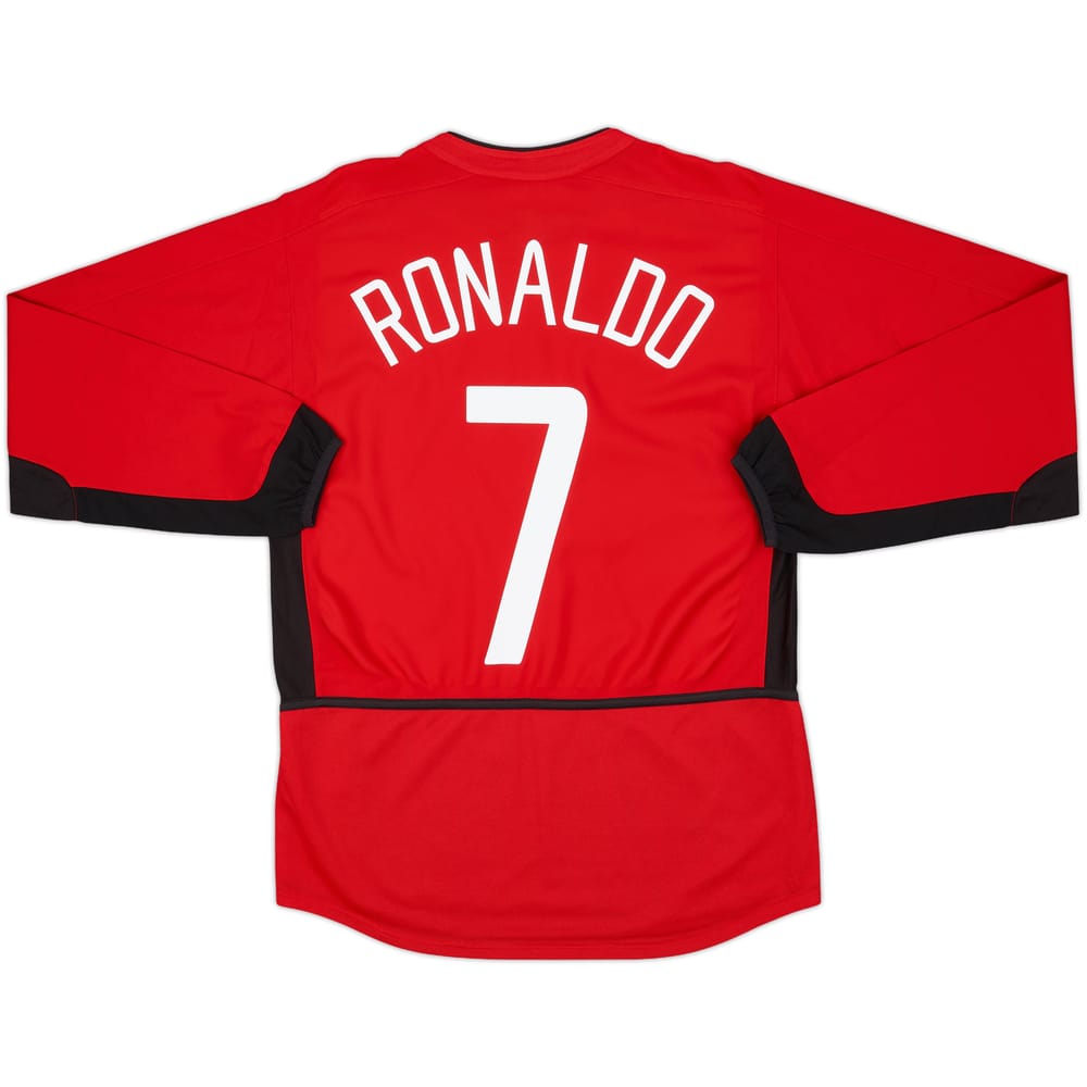2002-04 Manchester United Home L/S Shirt Ronaldo #7 - 8/10 - (S)