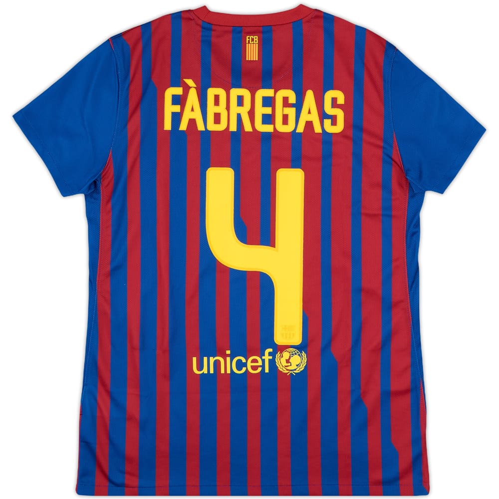 2011-12 Barcelona Home Shirt Fabregas #4 - 9/10 - (Women's M)