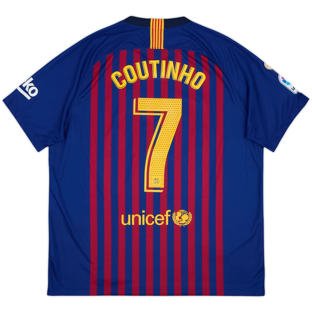 2018-19 Barcelona Home Shirt Coutinho #7 - 9/10 - (XL)