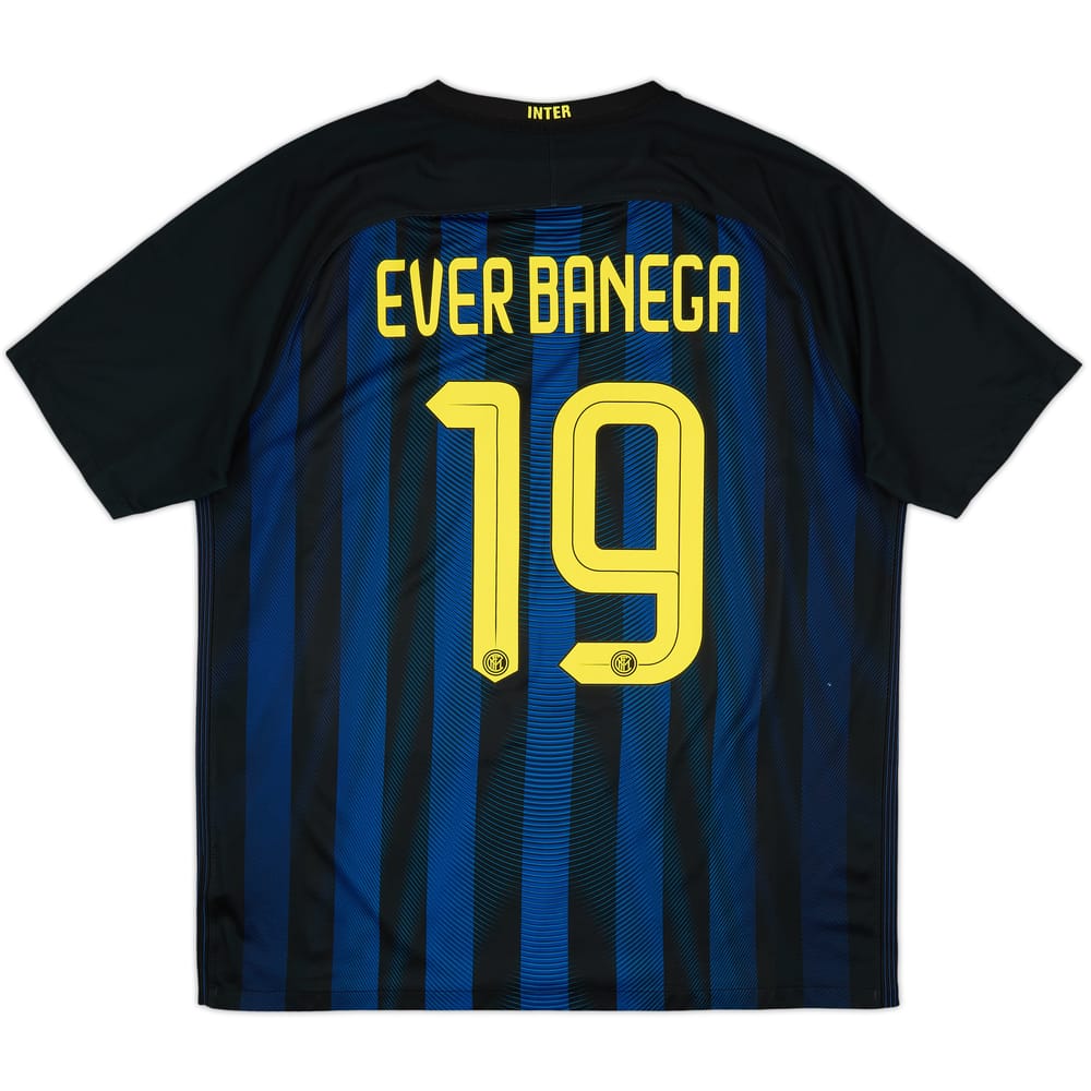 2016-17 Inter Milan Home Shirt Ever Banega #19 - 7/10 - (XL)