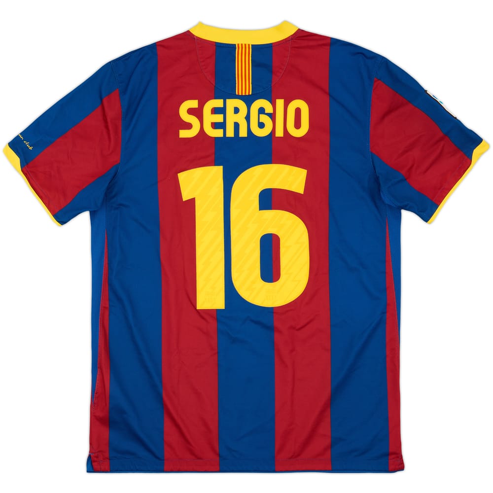 2010-11 Barcelona Home Shirt Sergio #16 - 9/10 - (L)