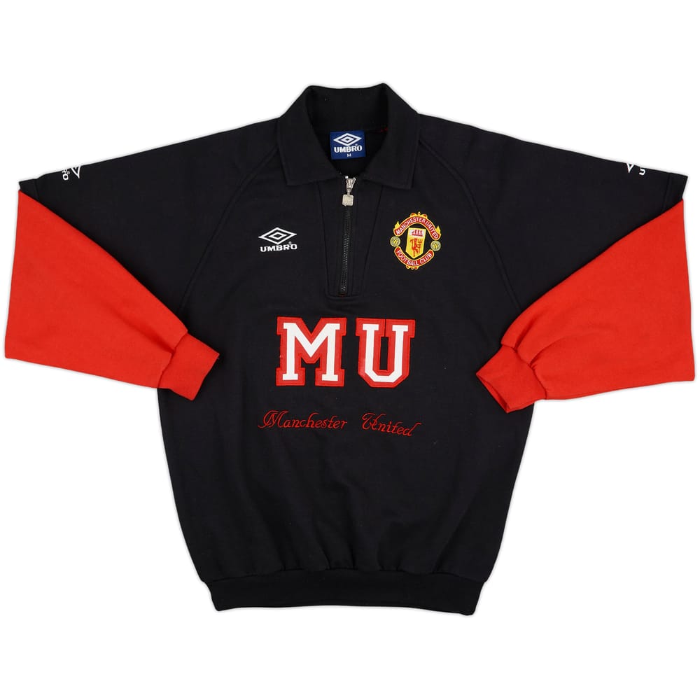 1994-95 Manchester United Umbro 1/4 Zip Drill Top - 9/10 - (M)