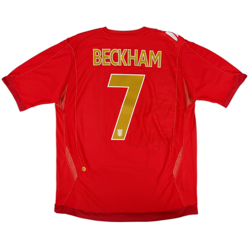 2006-08 England Away Shirt Beckham #7 - 7/10 - (XL)