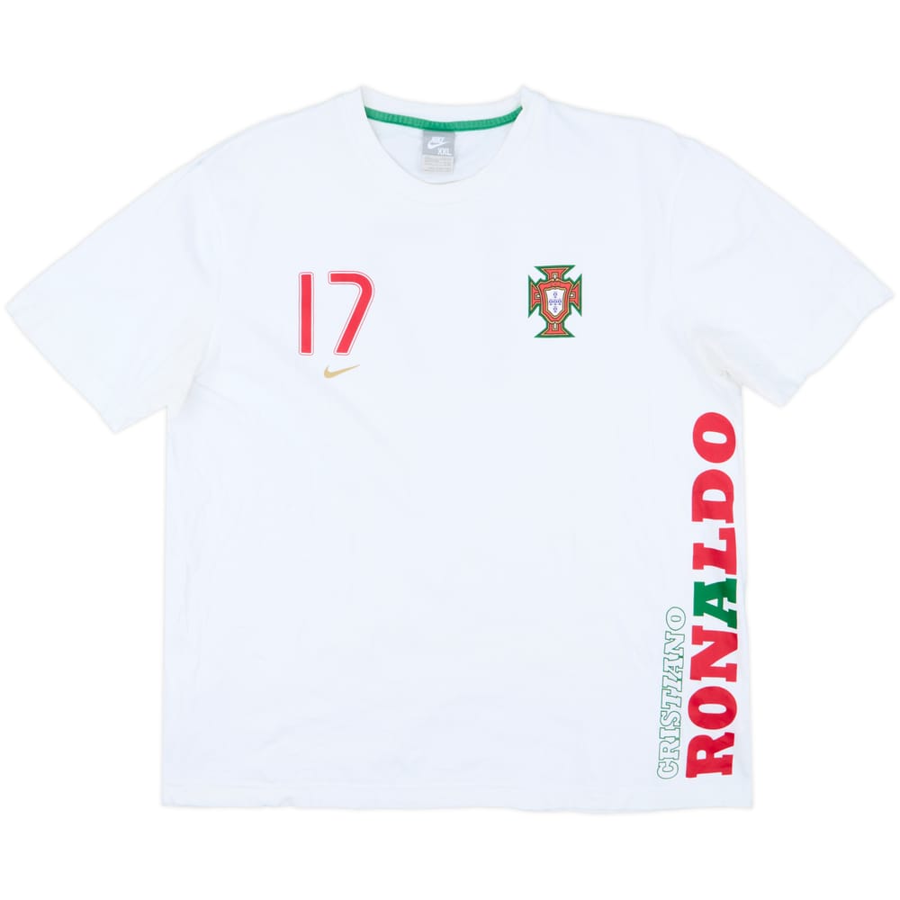 2008-09 Portugal Nike Cristiano Ronaldo Cotton Tee #17 - 8/10 - (XXL)