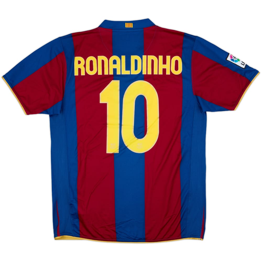 2007-08 Barcelona Home Shirt Ronaldinho #10 - 8/10 - (L)