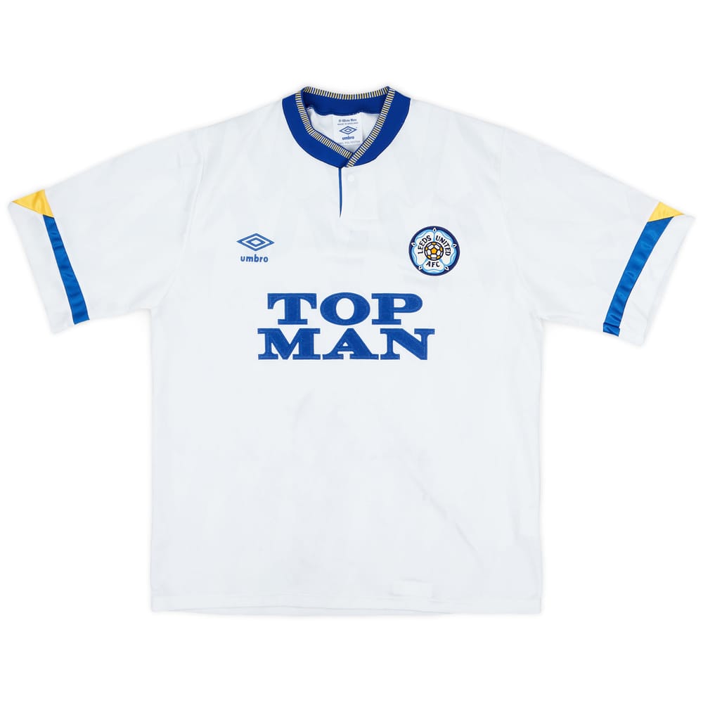 1990-91 Leeds United Home Shirt - 8/10 - (L)