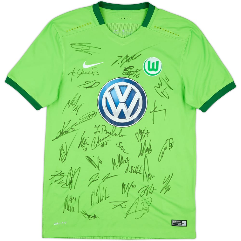 2016-17 Wolfsburg Squad Signed Home Shirt - 8/10 - (S)