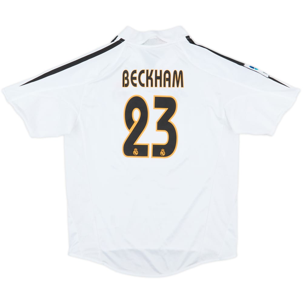 2004-05 Real Madrid Home Shirt Beckham #23 - 8/10 - (M.Boys)